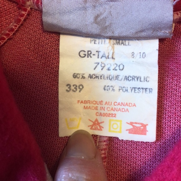 VINTAGE SEARS WOMENS SMALL FUSCIA PINK WARM FLEECE ONSIE PJ’S & SLIPPERS - #318 - Picture 4 of 9